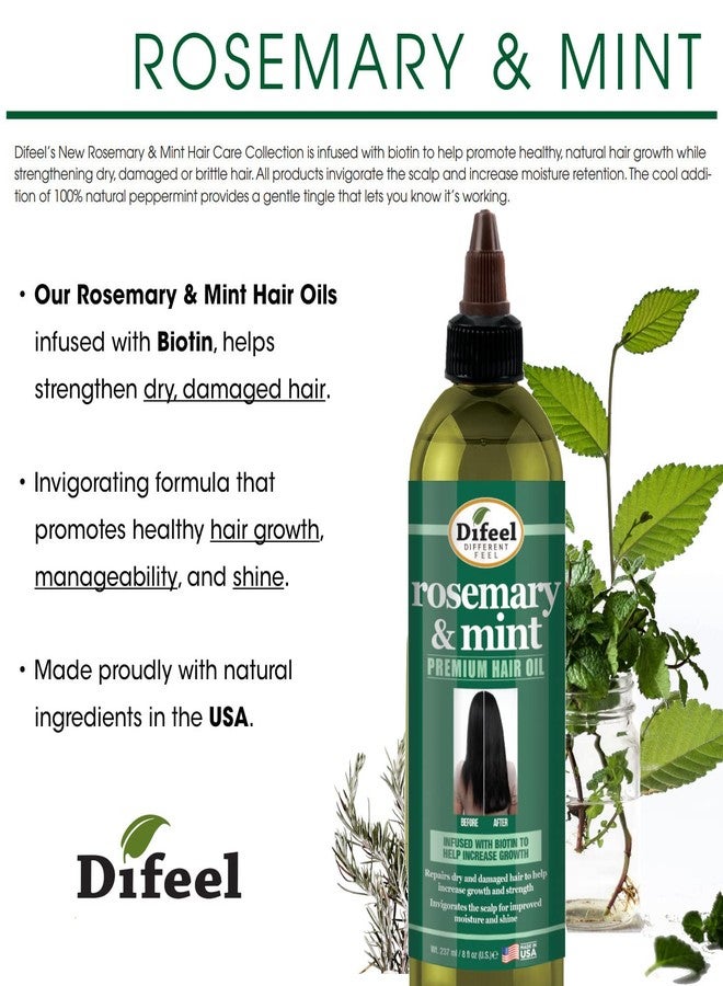 Difeel Rosemary and Mint Premium Hair Oil with Biotin 8 oz. - Natural Oil for Hair Growth - Image 3