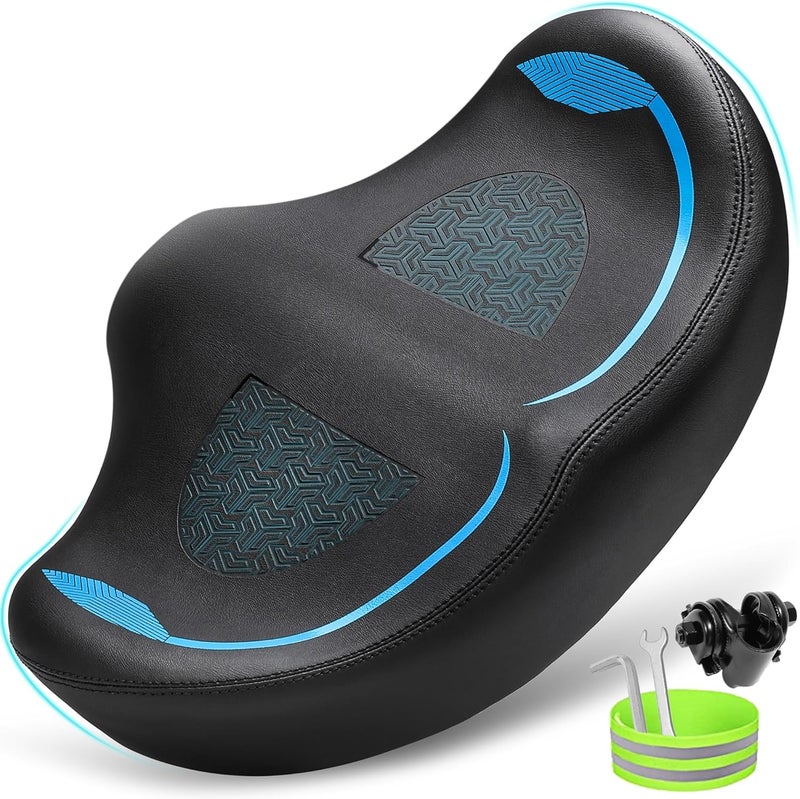 CDYWD Noseless Oversized Bike Seat for Men and Women - Extra Wide Padded Bicycle Seat Cushion - Image 1