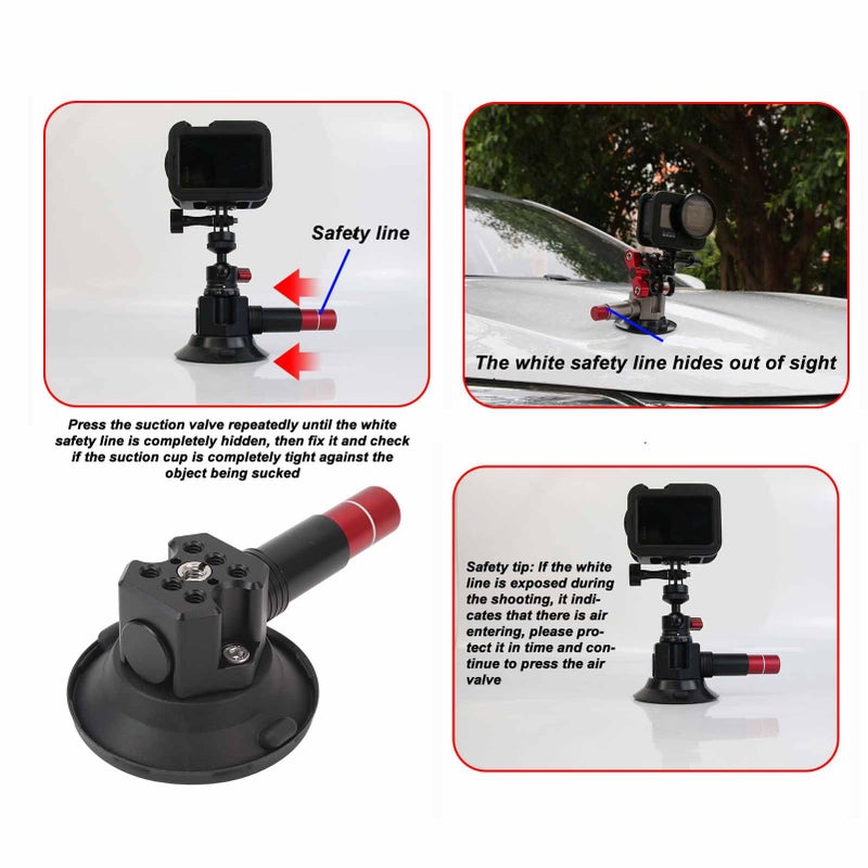 Aluminum Alloy Car Phone Mount with 20kg Suction Cup for Windshield Metal Ceramic Surfaces - Image 4