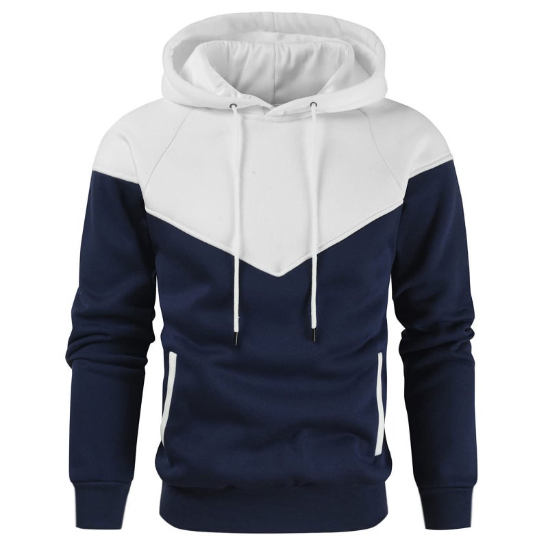 2024 European Code New Men'S Color Matching Color Contrast Fashion Sweater Men'S Leisure Sports - Image 2