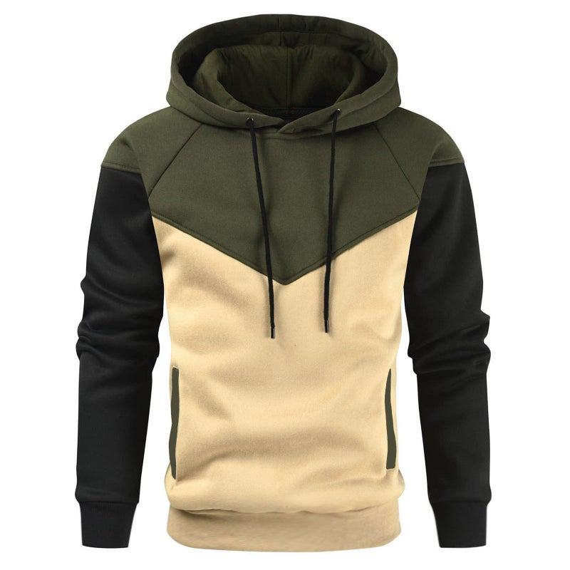 2024 European Code New Men'S Color Matching Color Contrast Fashion Sweater Men'S Leisure Sports - Image 3