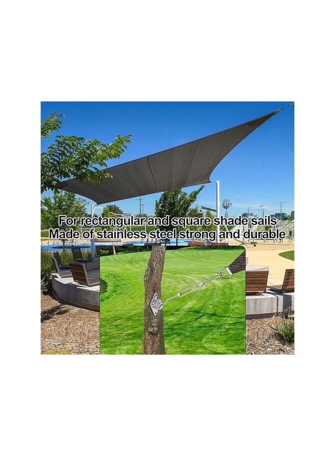The Bros طقم أدوات ظل الشمس لظل شراع مثلث مستطيل، 44 قطعة من ملحقات تثبيت شراع الفولاذ المقاوم للصدأ الثقيلة لتثبيت المظلات الخارجية في الحديقة - Image 5