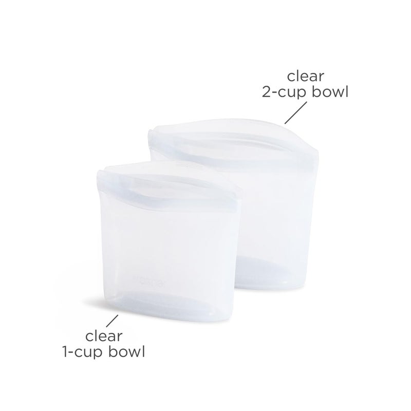 Stasher Silicone Reusable Food Storage Bags, 2-Pack Bowls, Reusable Freezer Bags, Microwave, Dishwasher, Oven Safe, Sous Vide, Lunch Containers, Eco Friendly, Food-safe Silicone Snack Bag, Clear - Image 5