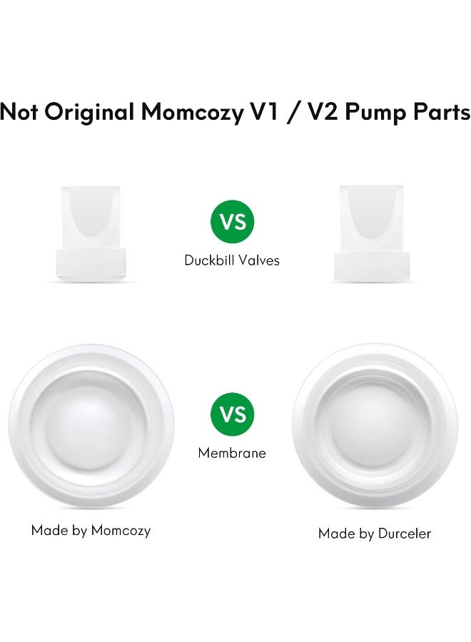 Durceler Replacement 4 Duckbill Valves/Duck Bill Valve & 2 Silicone Membrane/Diaphragm Compatible with Momcozy V1 / V2 Wearable Breast Pump - Image 3