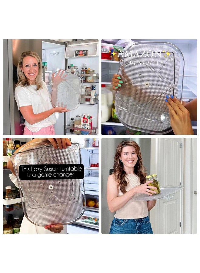 LAMU Lazy Susan Organizer Turntable 15.67''x11.7'' for Refrigerator Organizers and Storage, Fridge Organizer, Condiment Organizer for Kitchen, Table Top, Cabinet, Pantry, Countertop, 1 Pack - Image 2