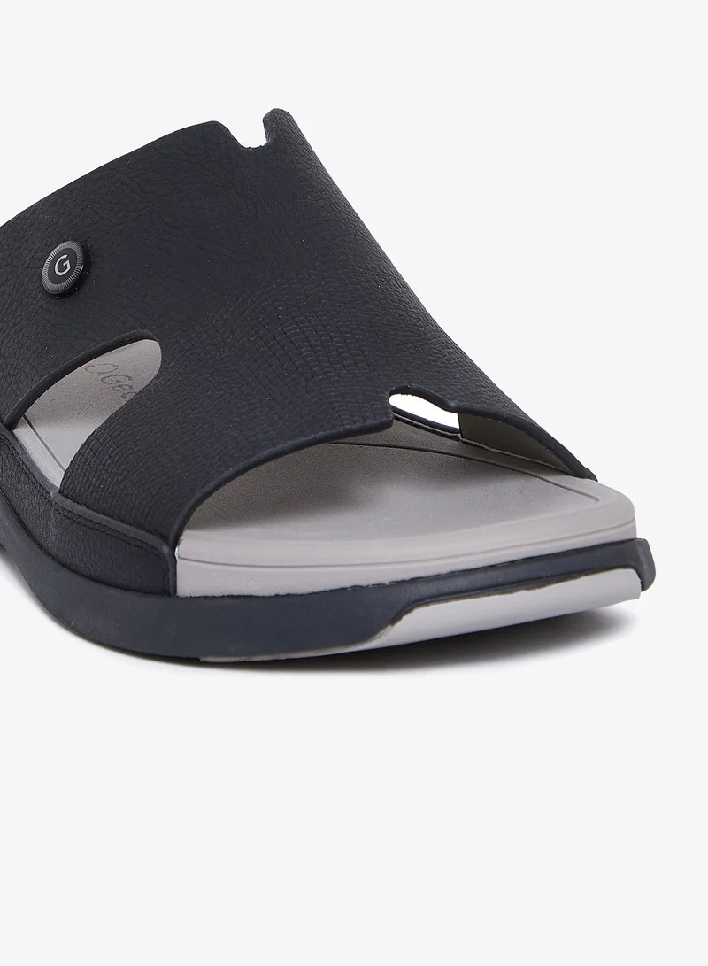 Geoomnii Black Comfort Arabic Sandals for Men – Classic Slip-On Open Toe Sandals with Cushioned Footbed for Daily Wear for Men | Best Price UAE
