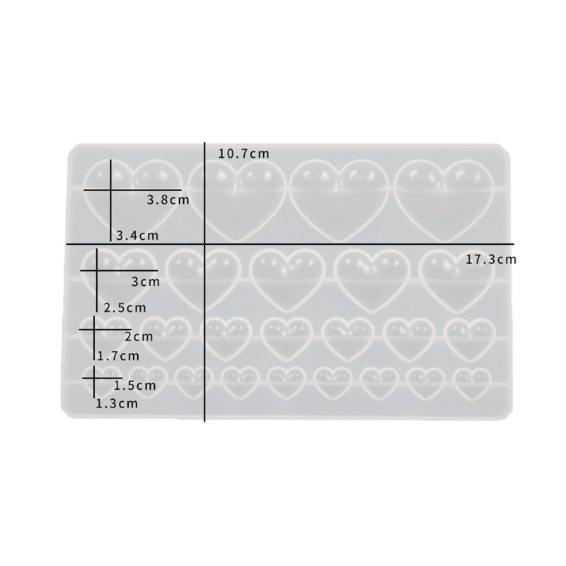 DD-life 2 Pcs Heart Silicone Mold, Mixed Size Heart-Shaped Casting Jewelry Mold for Making Earrings & Jewelry Making Crafting Projects - Image 2