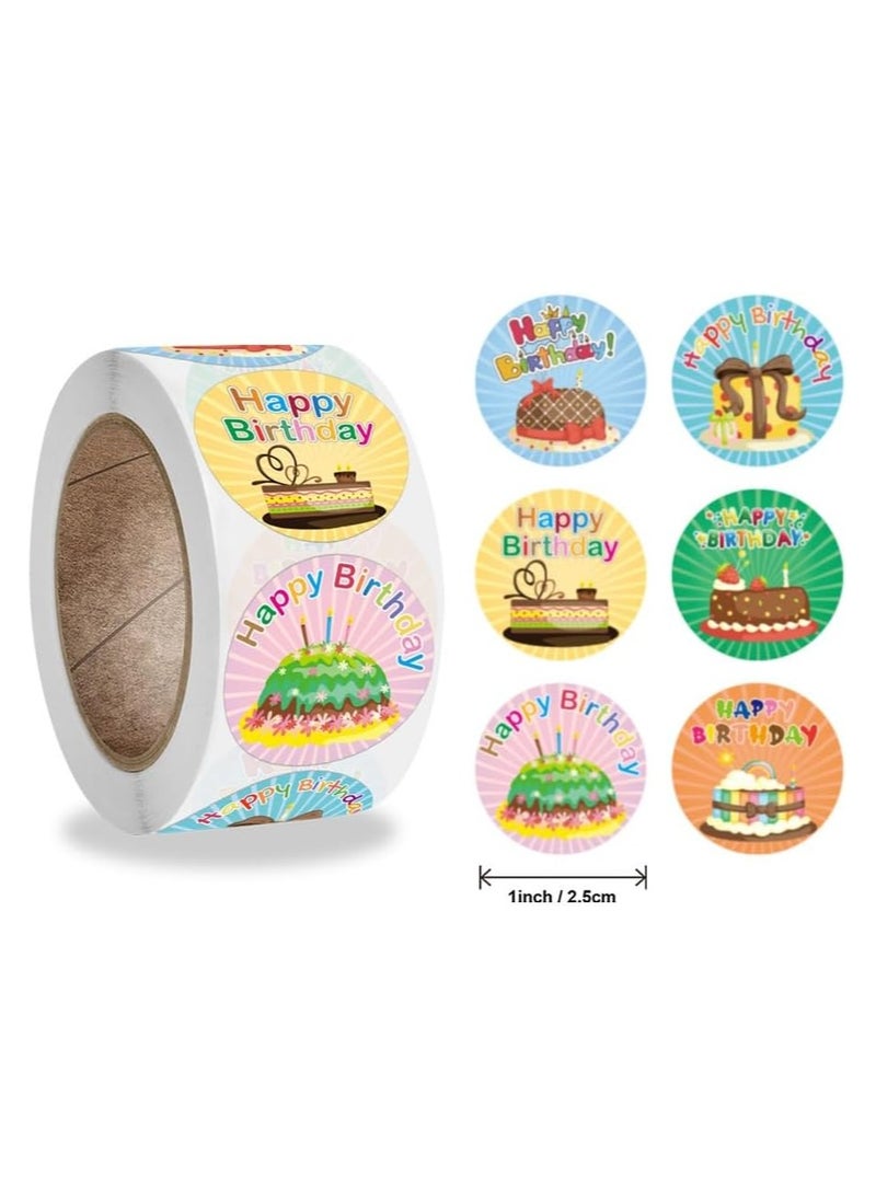 Rubik Happy Birthday Stickers Labels 1 Rolls (500pcs) For Gifts Packaging, Envelopes Seal, and Gift Wraps  - Image 2