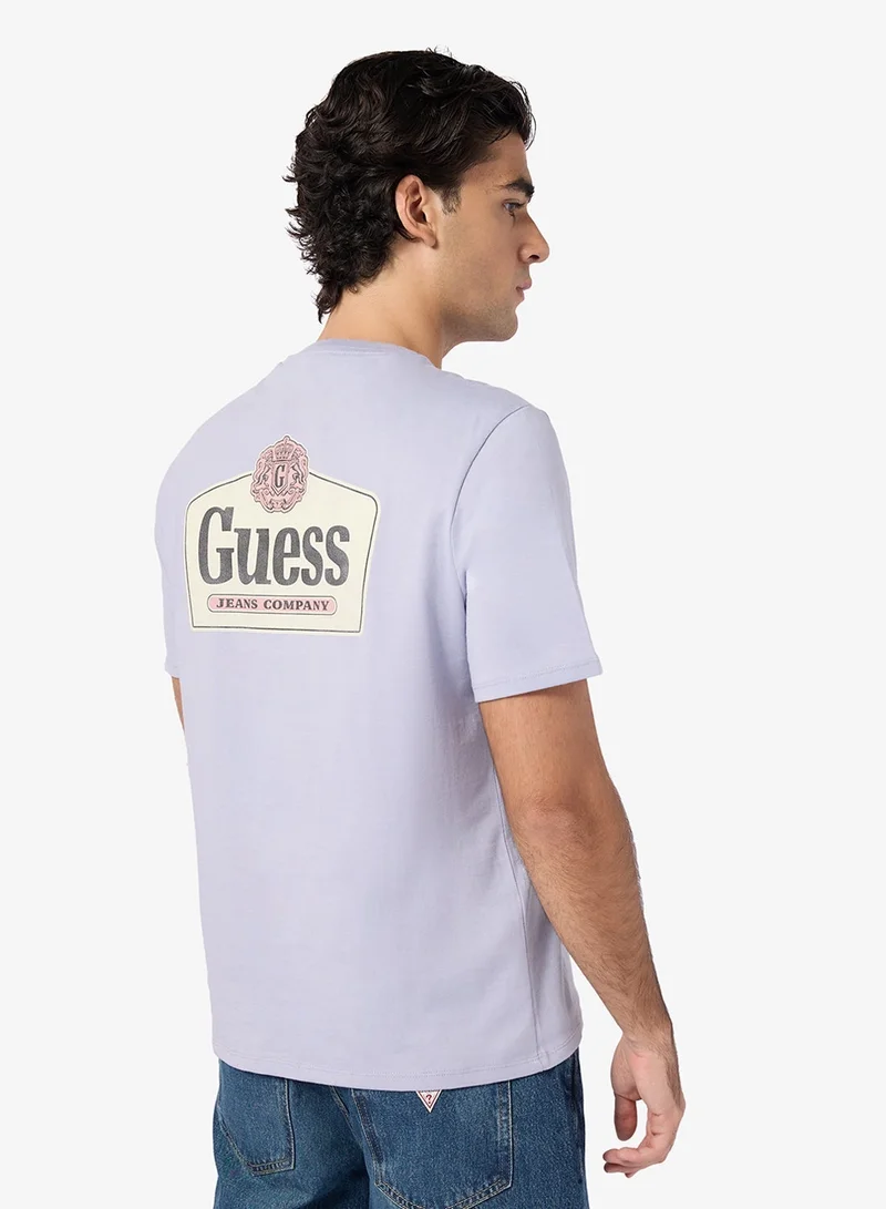 GUESS Short Sleeve Crew Neck Royal T-Shirt