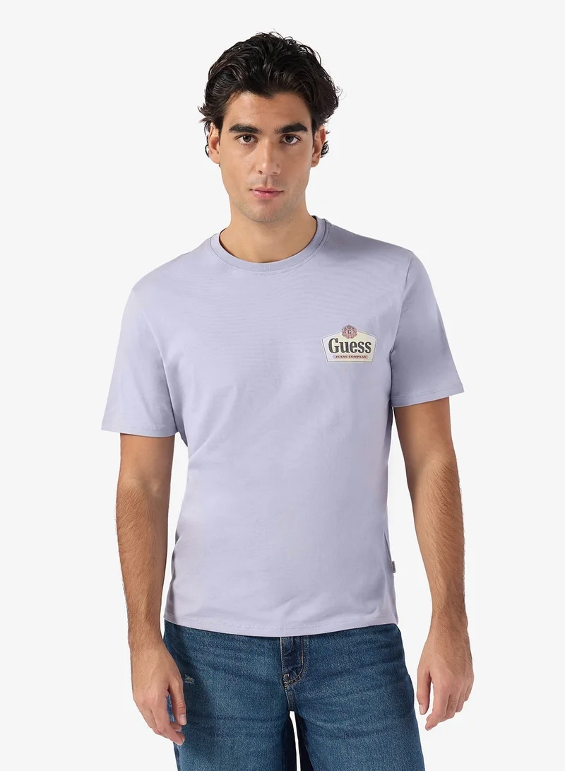 GUESS Short Sleeve Crew Neck Royal T-Shirt