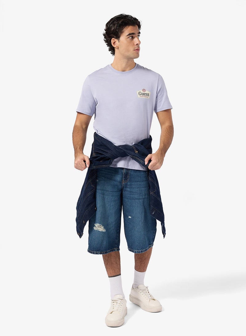 جس تيشيرت ملكي بأكمام قصيرة ورقبة دائرية - Image 4