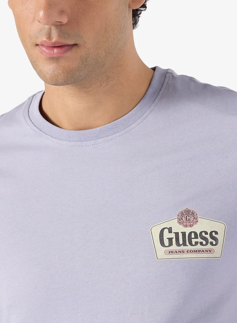 Guess  Short Sleeve Crew Neck Royal T-Shirt for Men | Best Price UAE