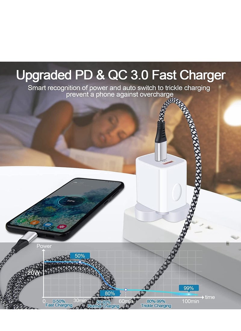 Generic - Galaxy A13/A12/A23/A52s/A32/A33/A22/Z Fold 4/Z Flip 4 USB C Charger Plug,20W Dual Ports PD & QC 3.0 Mains Wall Charger Plug,Type C Plug Fast Charging Power Adapter With Samsung Galaxy A13,iPhone12/13 - Image 1