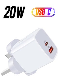 Galaxy A13/A12/A23/A52s/A32/A33/A22/Z Fold 4/Z Flip 4 USB C Charger Plug,20W Dual Ports PD & QC 3.0 Mains Wall Charger Plug,Type C Plug Fast Charging Power Adapter With Samsung Galaxy A13,iPhone12/13