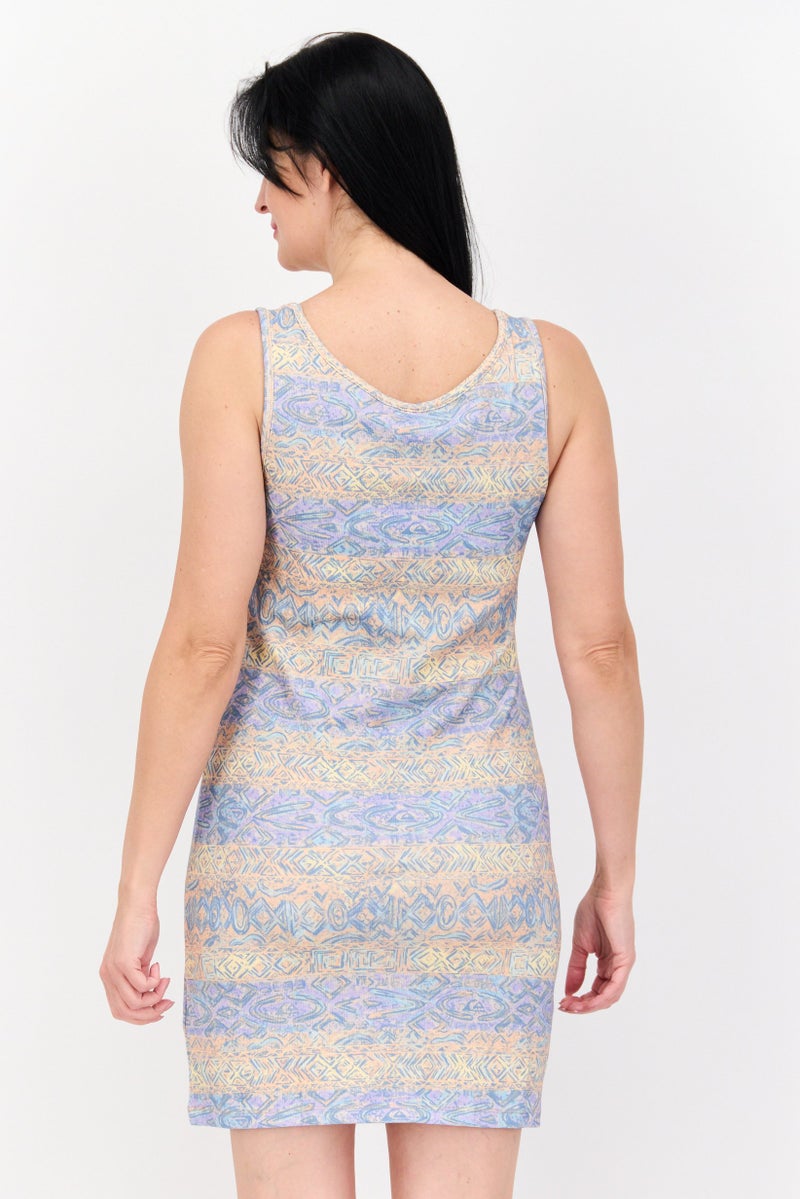 QUIKSILVER Women Brand Logo Mini Dress, Light Purple - Image 3