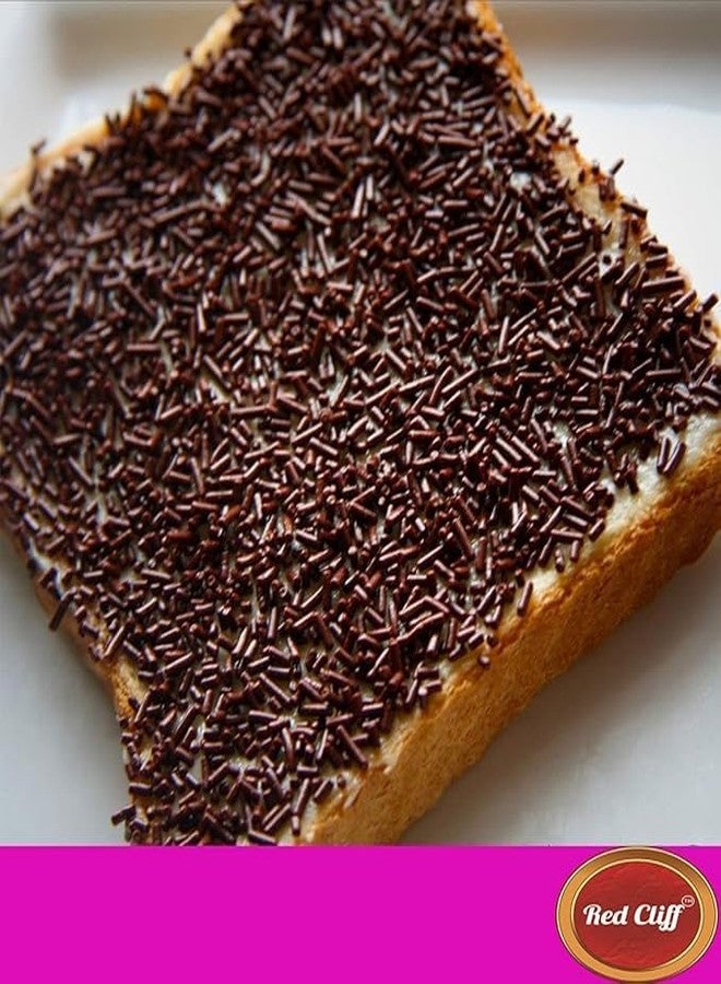RED CLIFF Edible Pink Heart+Dark Choco Vermicelli Shape Sprinkles | Metallic Dessert Toppings for Cakes, Cupcakes, Ice Cream & Sweets | Edible Decorative Sugar Sprinkles | Ideal for Baking & Festive Garnishing | 100gx2 | Pack of 2 - Image 2