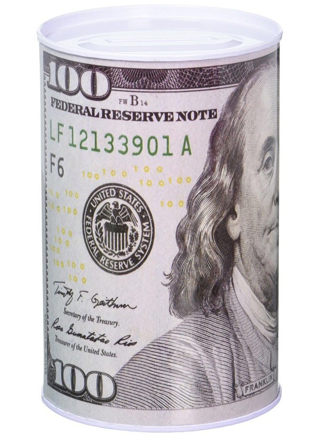 Chadamyi صندوق نقود معدني على شكل ورقة 100 دولار، 100$، صندوق نقود معدني، 5 7/8 بوصة ارتفاع × 4 بوصة، صندوق عملات بنجامين فرانكلين - Image 2