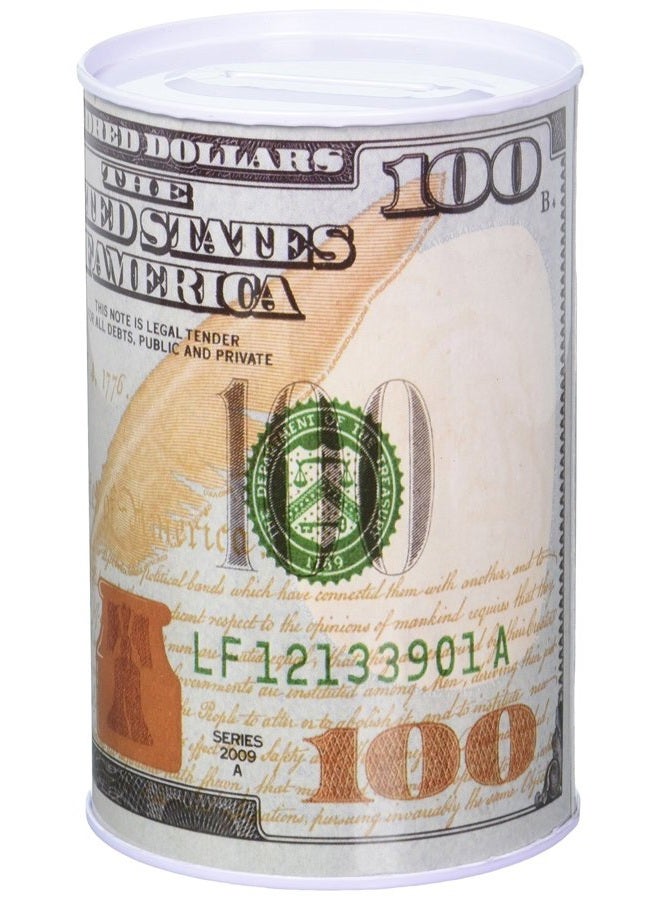 Chadamyi صندوق نقود معدني على شكل ورقة 100 دولار، 100$، صندوق نقود معدني، 5 7/8 بوصة ارتفاع × 4 بوصة، صندوق عملات بنجامين فرانكلين - Image 3