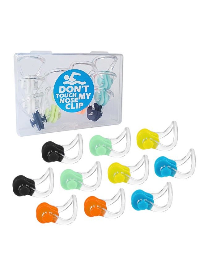 Linwnil 10Pcs/Box Swimming Nose Clips for Children (Age 7+) and Adults, Waterproof with Silica Gel - Image 1