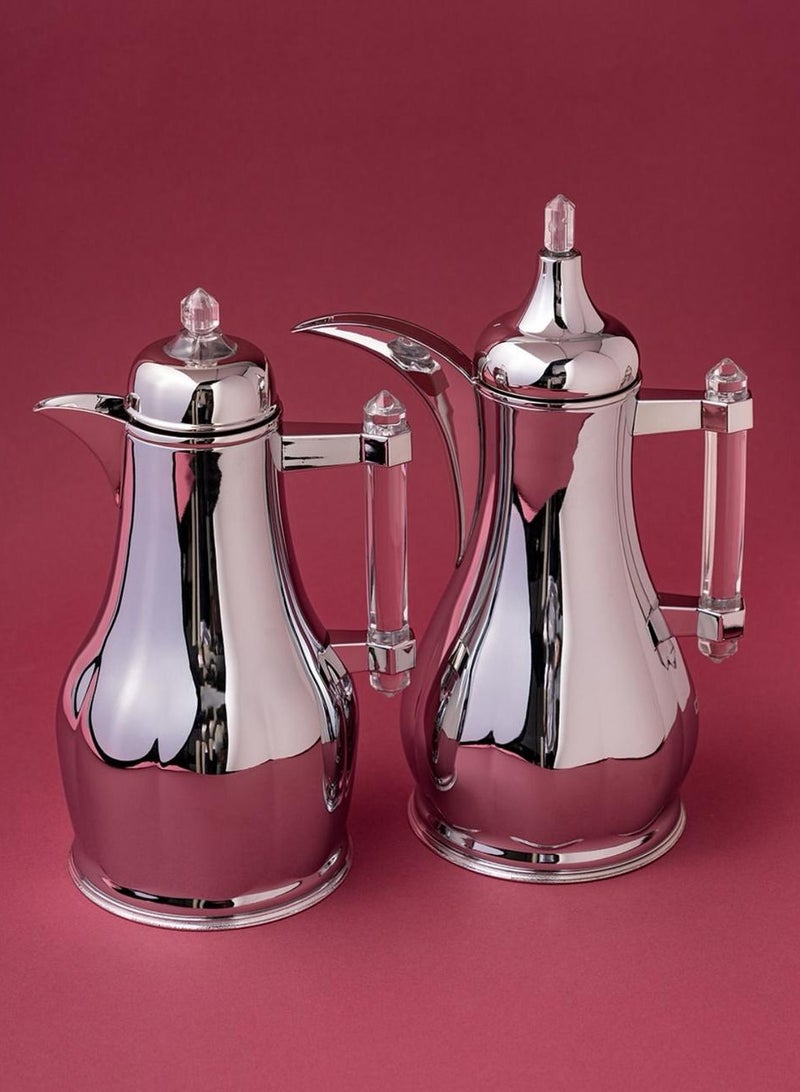 Silver tea and coffee thermos set - Image 1