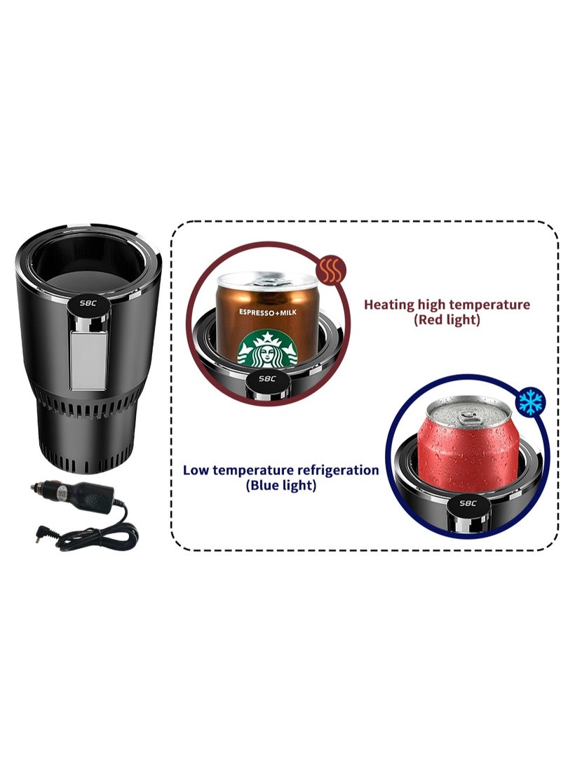 دينكس دنكس سخان ومبرد أكواب للسيارة – حامل أكواب ذكي مزدوج الحرارة بشاشة LED، كوب كهربائي محمول 12 فولت للقهوة والمشروبات وحليب الأطفال – أسود - Image 5