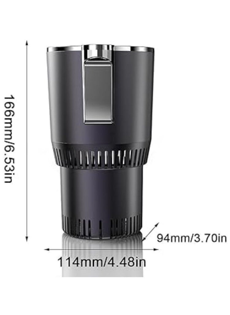 دينكس دنكس سخان ومبرد أكواب للسيارة – حامل أكواب ذكي مزدوج الحرارة بشاشة LED، كوب كهربائي محمول 12 فولت للقهوة والمشروبات وحليب الأطفال – أسود - Image 3