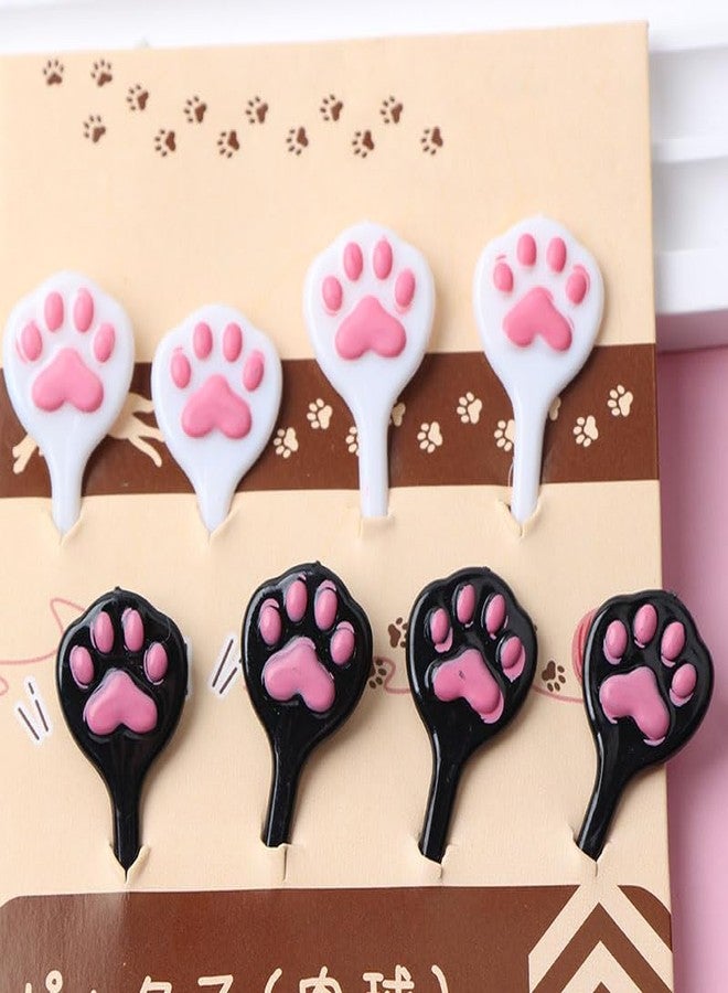 Ximimark 80PCS Cat Meatball Cat Paw Fruit Stick Children Meow Star Paw Paw Fruit Fork Cute Cake Snack Fork - Image 4