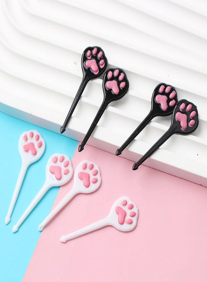 Ximimark 80PCS Cat Meatball Cat Paw Fruit Stick Children Meow Star Paw Paw Fruit Fork Cute Cake Snack Fork - Image 3