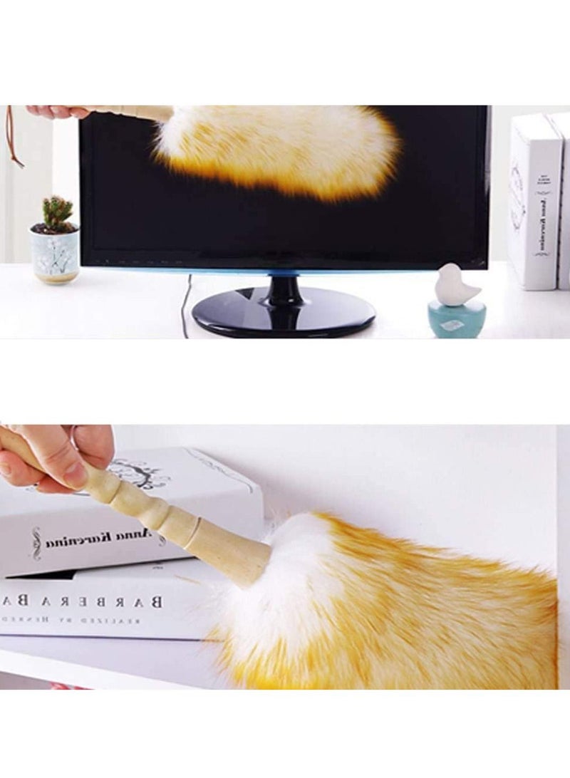 SYOSI Clean Duster 18.5 inchs Long Household Cleaning Wool Duster for Remove Dust Brush Car Sweep Dust Room Cleaning with Solid Wooden Handle, Flexible Head, Anti-Static, Comfortable Grips - Image 5