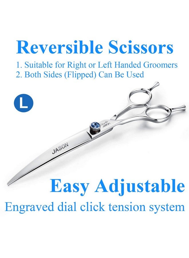 جيسون مقص جيسون المنحني للعناية بالكلاب، مقاس 7 بوصات، مقصات للعناية بالقطط، طقم تشذيب الحيوانات الأليفة، مناسب للمزينين باليد اليسرى، مقص حاد ومريح - Image 3