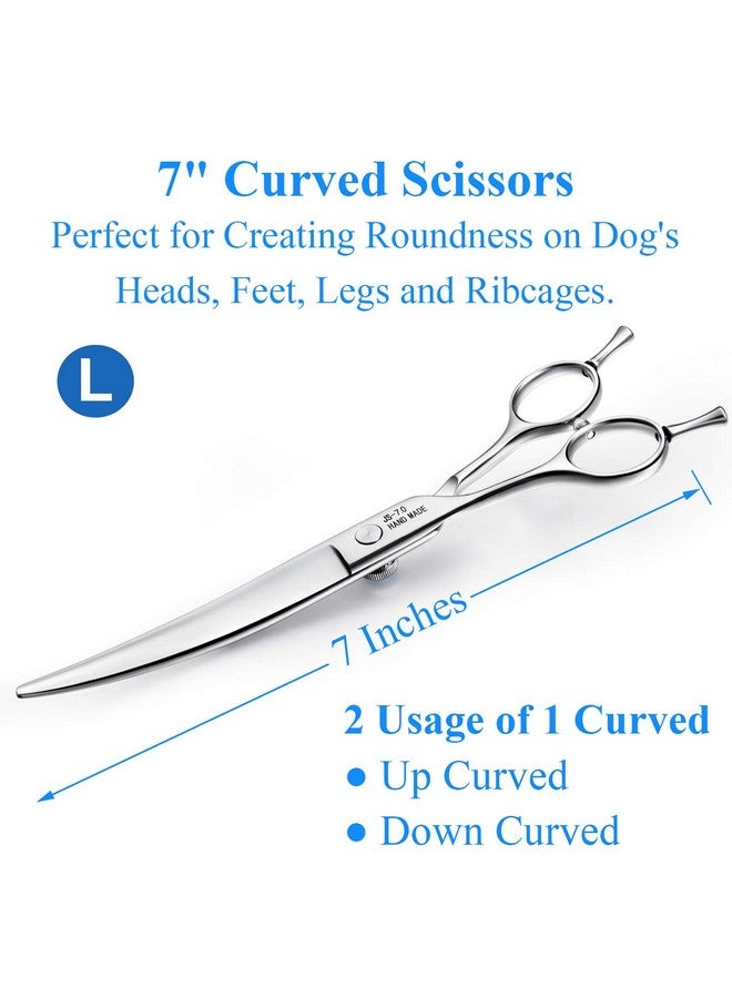 جيسون مقص جيسون المنحني للعناية بالكلاب، مقاس 7 بوصات، مقصات للعناية بالقطط، طقم تشذيب الحيوانات الأليفة، مناسب للمزينين باليد اليسرى، مقص حاد ومريح - Image 4