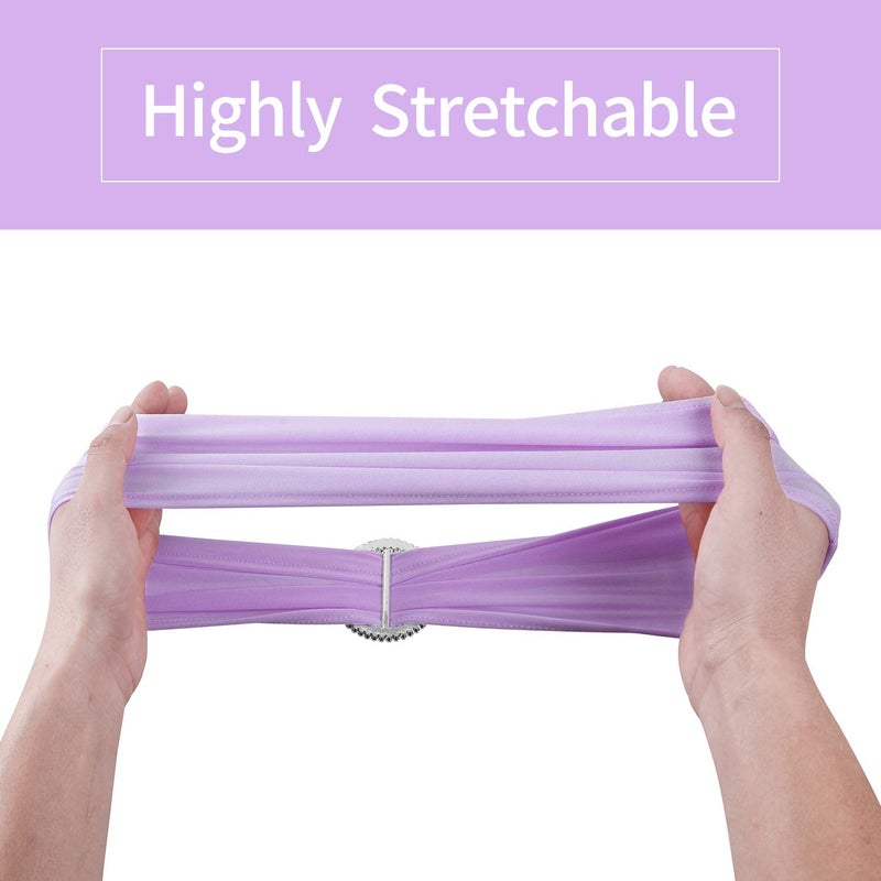 Peomeise 25Pcs Lavender Spandex Chair Sashes With Buckle Slider For Wedding  Party Decoration - Image 5
