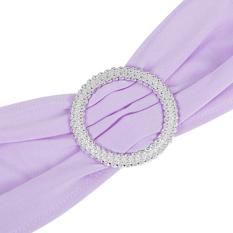 Peomeise 25Pcs Lavender Spandex Chair Sashes With Buckle Slider For Wedding  Party Decoration - Image 2