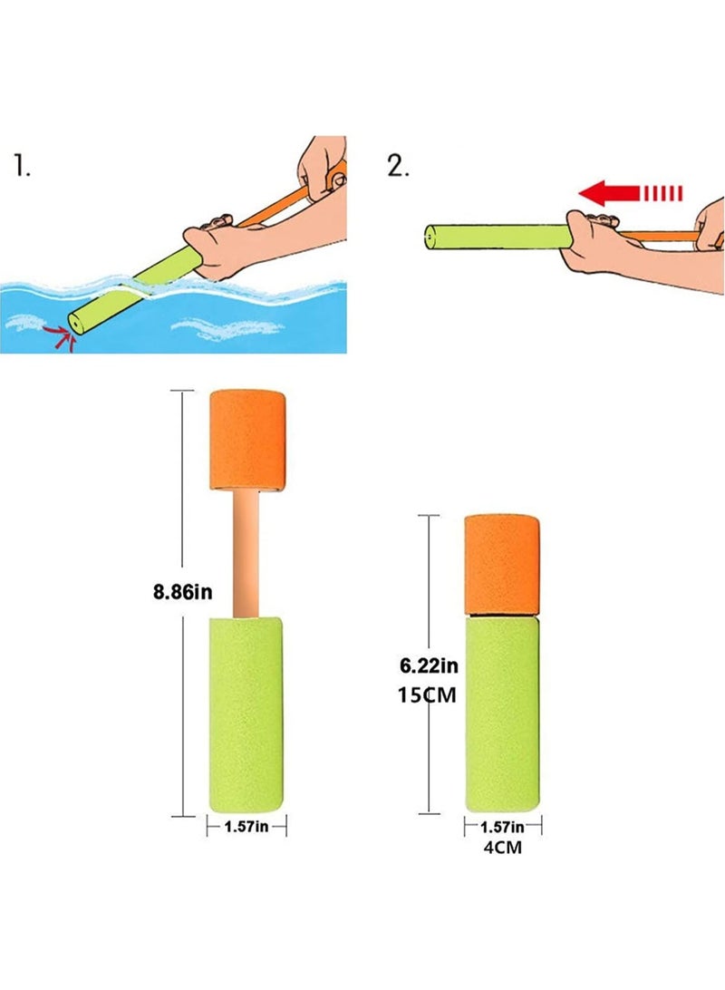 هامزون لعبة مسدس مائي للأطفال والكبار، مسدسات رغوية لرش الماء، مجموعة من 6 مسدسات مائية عالية الضغط من مادة إي في إيه لحمام السباحة والشاطئ والألعاب المائية الصيفية الخارجية وهدايا الحفلات - Image 3