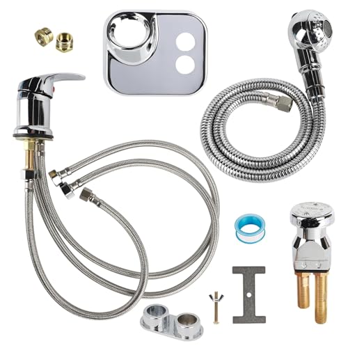 Toriexon Salon Shampoo Bowl Faucet Vacuum Breaker Kit, Faucets for Shampoo Bowls with Hose and Sprayer Replacement Part, Hair Salon Faucet Sprayer Hose Set - Image 1