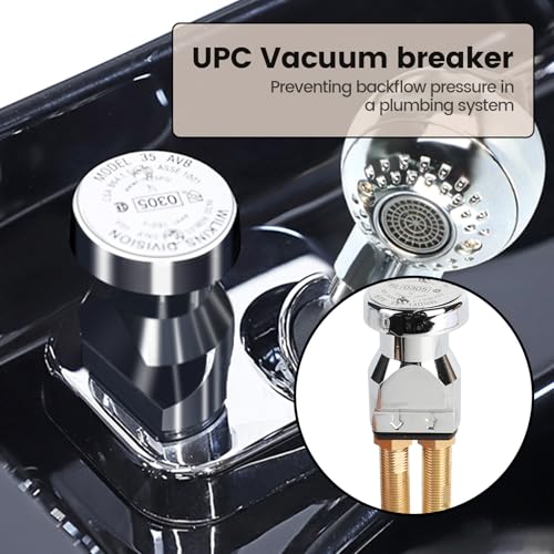 Toriexon Salon Shampoo Bowl Faucet Vacuum Breaker Kit, Faucets for Shampoo Bowls with Hose and Sprayer Replacement Part, Hair Salon Faucet Sprayer Hose Set - Image 4