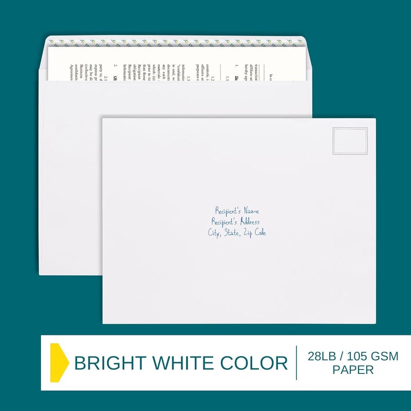EnDoc 9x12 Booklet Envelopes Self Seal - 25 pack - Mailing Large Envelopes 9 x 12 Peel & Seal Closure - Open-Side Blank Plain White 28 lb Paper, for Home, Office and Business - Image 5