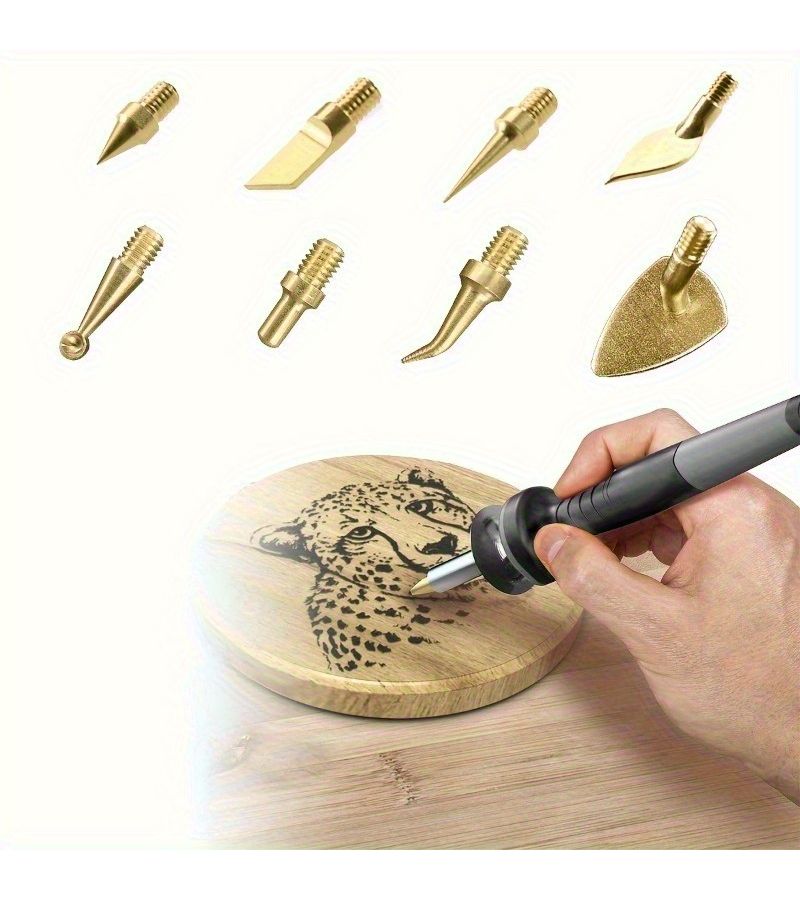 8pcs Wood Carving Heads Kit Pyrography Accessories Carving Tools - Image 1
