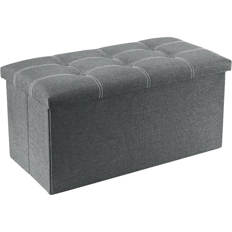 YUGMI SHOP 30 inches Folding Storage Ottoman 80L Storage Bench for Bedroom and Hallway Ottoman Bench Storage Chest Foot Rest Stool with Foam Padded Seat Support 350lbs - Image 1
