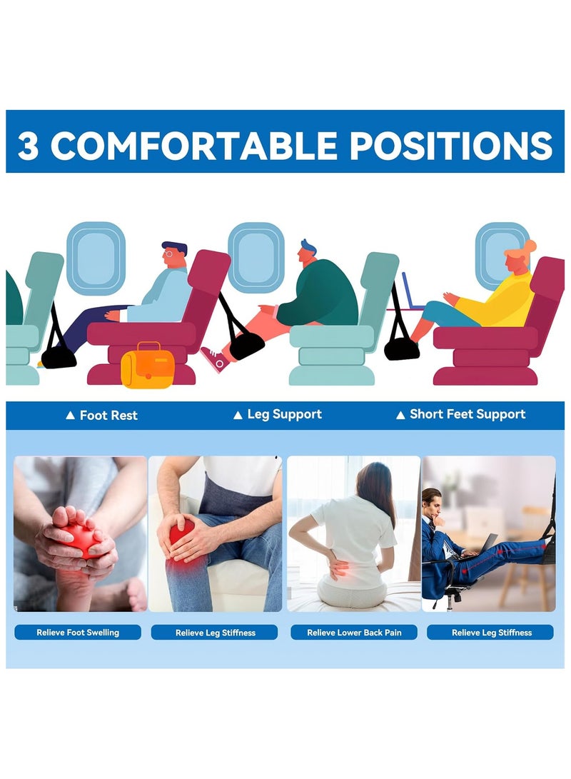 Generic Foot Hammock for Plane Travel, Portable Foot Rest Leg Hammock, Adjustable Footrest Foot Sling, Air Travel Essentials for Long Flight, Footrests Accessories for Car, Office & Home  - Image 2