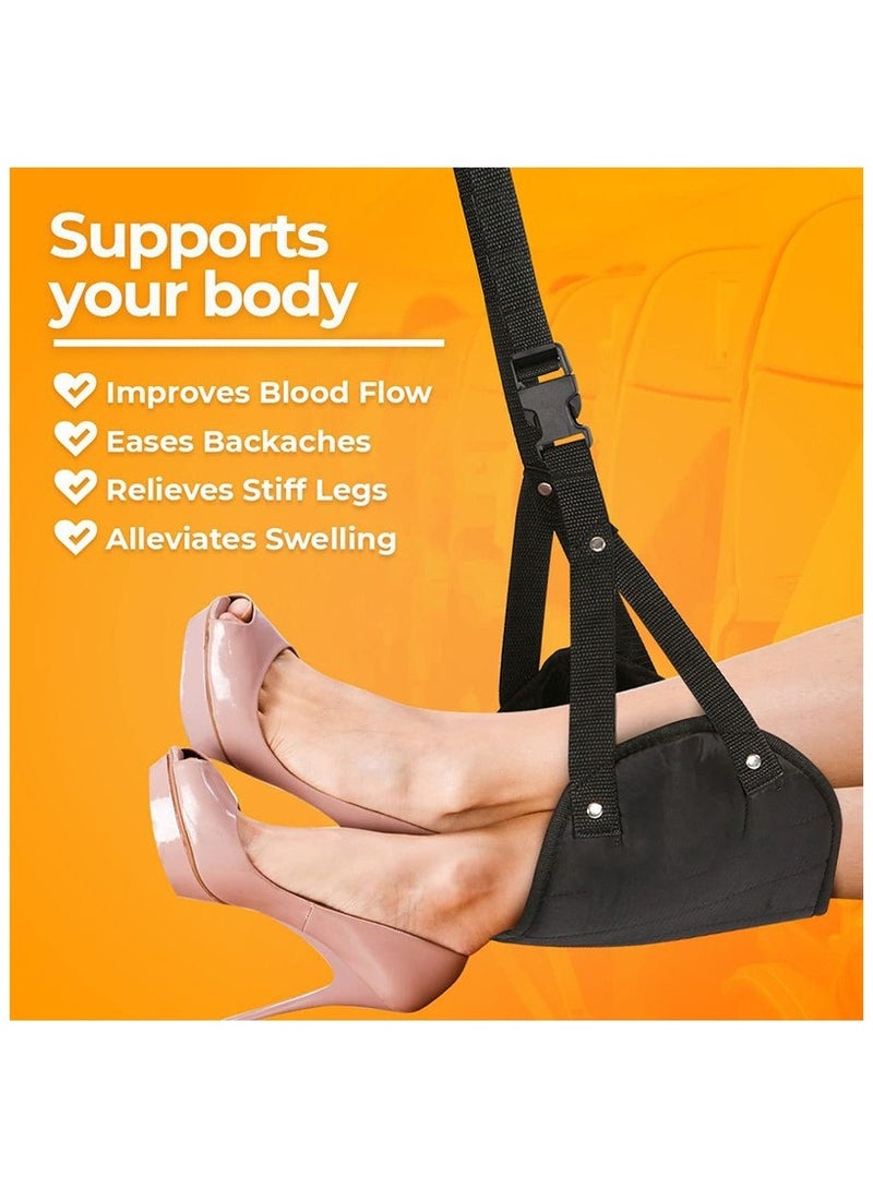 Generic Foot Hammock for Plane Travel, Portable Foot Rest Leg Hammock, Adjustable Footrest Foot Sling, Air Travel Essentials for Long Flight, Footrests Accessories for Car, Office & Home  - Image 3