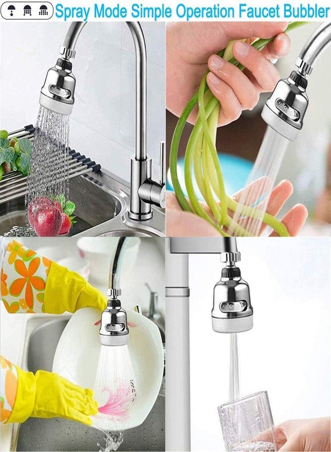TEKCOOL Flexible Kitchen Tap Head Movable Sink Faucet 360° Rotatable ABS Sprayer Removable Anti-Splash Adjustable Filter Nozzle Swivel Water Saving Aerator 3 Modes Kitchen Tap(Pack Of 2), Compact - Image 3