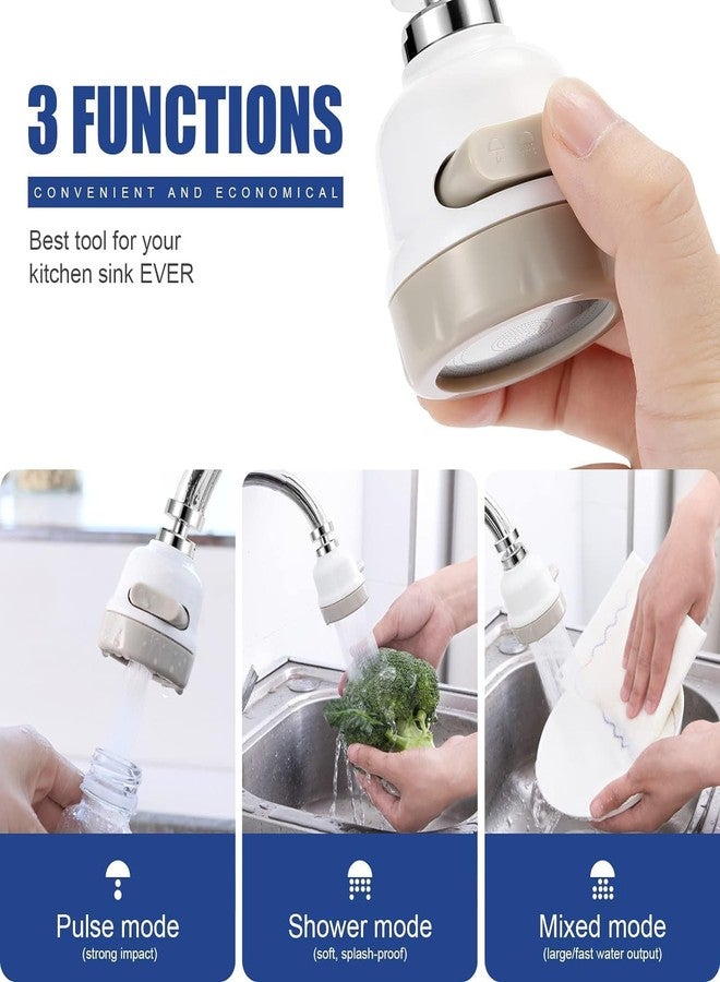 TEKCOOL Flexible Kitchen Tap Head Movable Sink Faucet 360° Rotatable ABS Sprayer Removable Anti-Splash Adjustable Filter Nozzle Swivel Water Saving Aerator 3 Modes Kitchen Tap(Pack Of 2), Compact - Image 2
