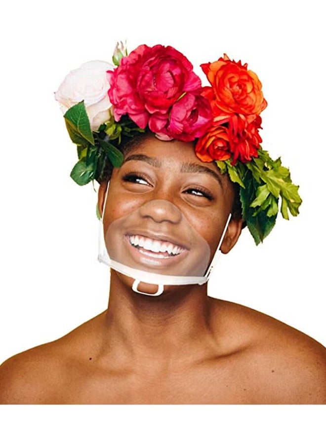 HY 10 Pcs Plastic Mask, Smile Transparent Mask, Anti-Fog Sanitary,Reusable, Women's Transparent Face Guard Skin Care, for Commercial Restaurant, Hotel Waiter, Chef, Beauty Salons  - Image 4
