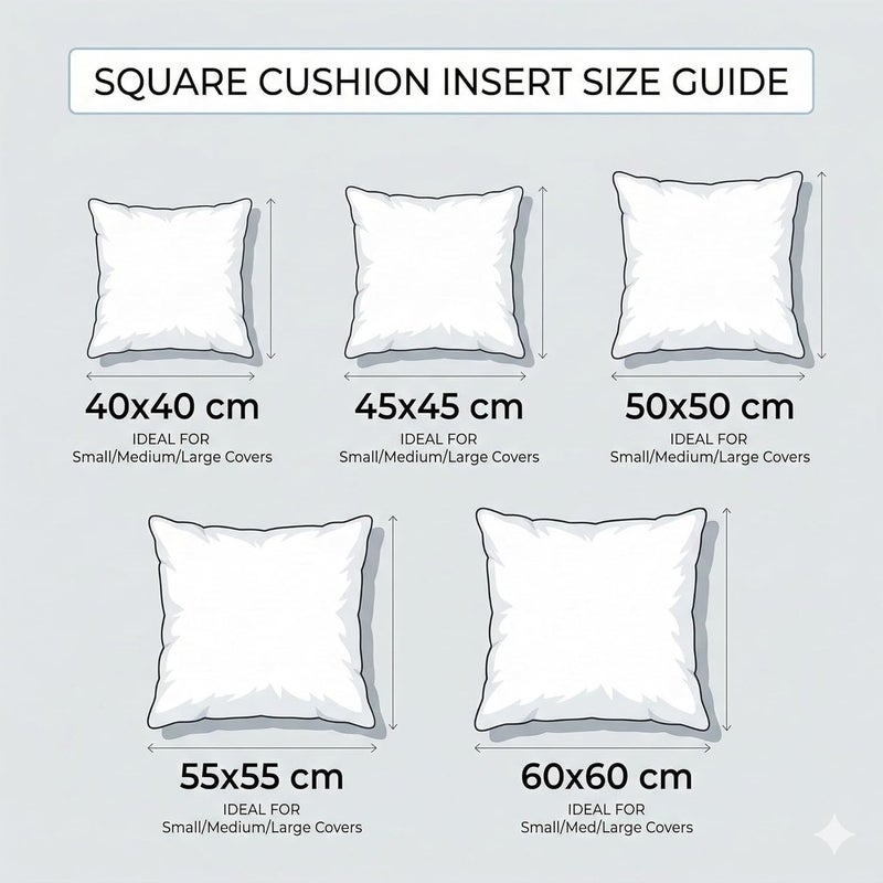 Pioneer Cushion Inserts Pack of 2 – Square Throw Pillow Inserts for Sofa Couch Bed | Soft Fluffy Cushion Fillers | Decorative Pillow Inner Pads | Multiple Sizes (50 × 50 cm (20 × 20 in)) - Image 5