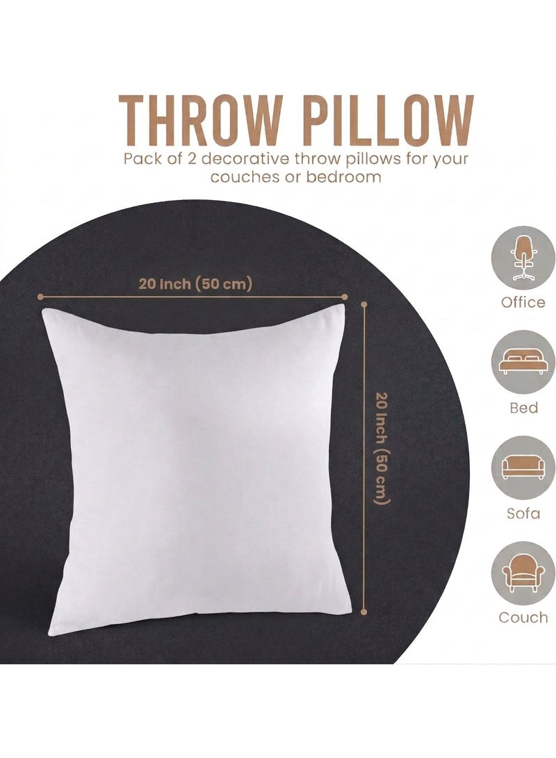 Pioneer Cushion Inserts Pack of 2 – Square Throw Pillow Inserts for Sofa Couch Bed | Soft Fluffy Cushion Fillers | Decorative Pillow Inner Pads | Multiple Sizes (50 × 50 cm (20 × 20 in)) - Image 4