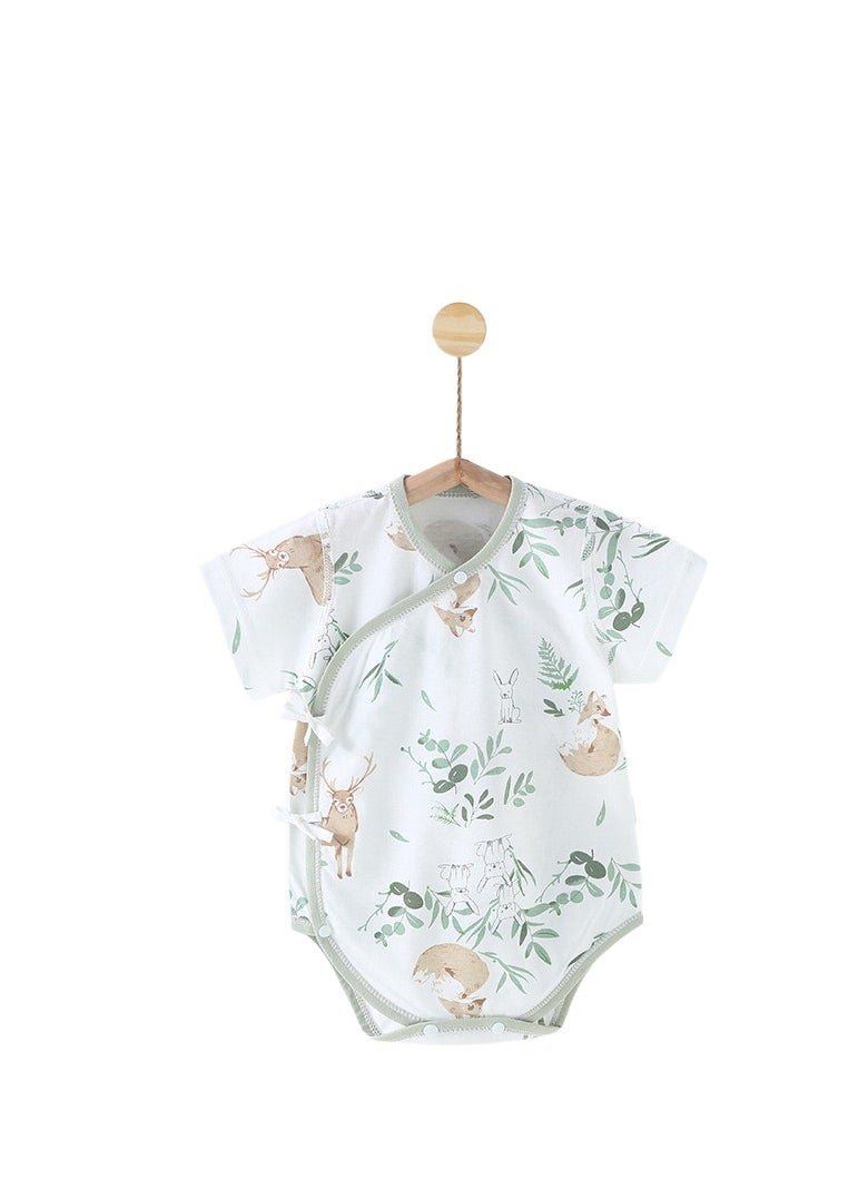 Generic - (66cm)Baby short-sleeve bodysuit, summer thin style, newborn clothes, pure cotton seamless baby jumpsuits, triangle romper - Image 1