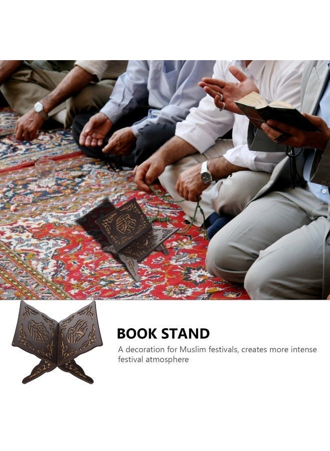 DOUGEI Wooden Quran Book Stand Folding Muslim Prayer Book Holder for Bible, Quran,  Bible Magazine Cookbook Display  Eid Al-Fitr Decor Religious Gifts - Image 3