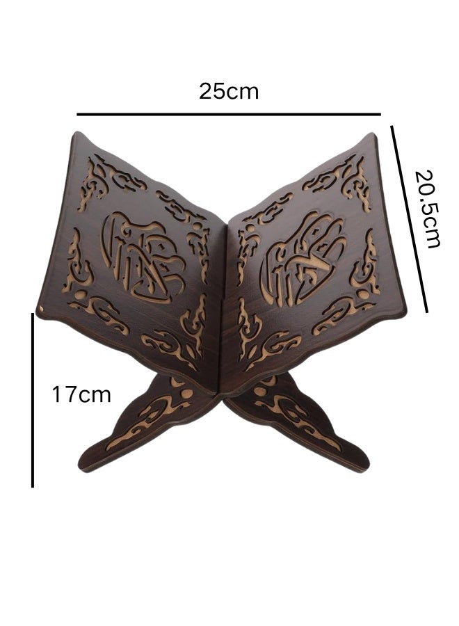 DOUGEI Wooden Quran Book Stand Folding Muslim Prayer Book Holder for Bible, Quran,  Bible Magazine Cookbook Display  Eid Al-Fitr Decor Religious Gifts - Image 2
