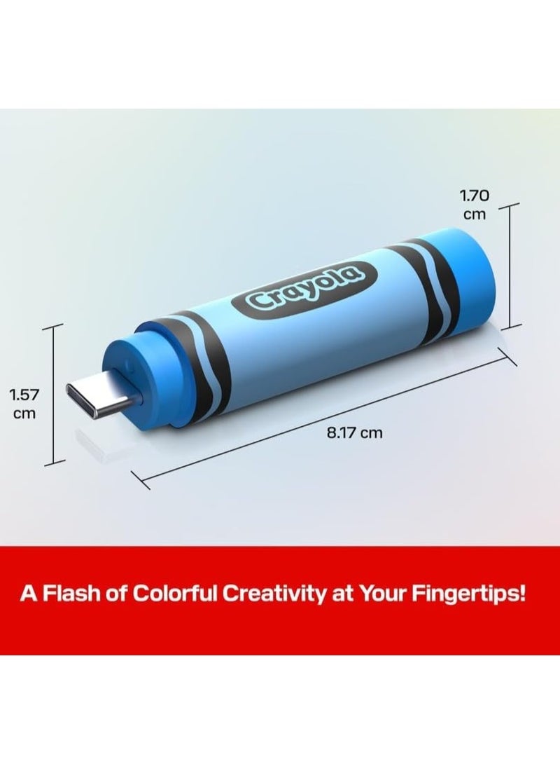 sandisk Crayola USB-C Flash Drive, Cerulean Blue, 64GB, Up to 300MB/s - Image 4